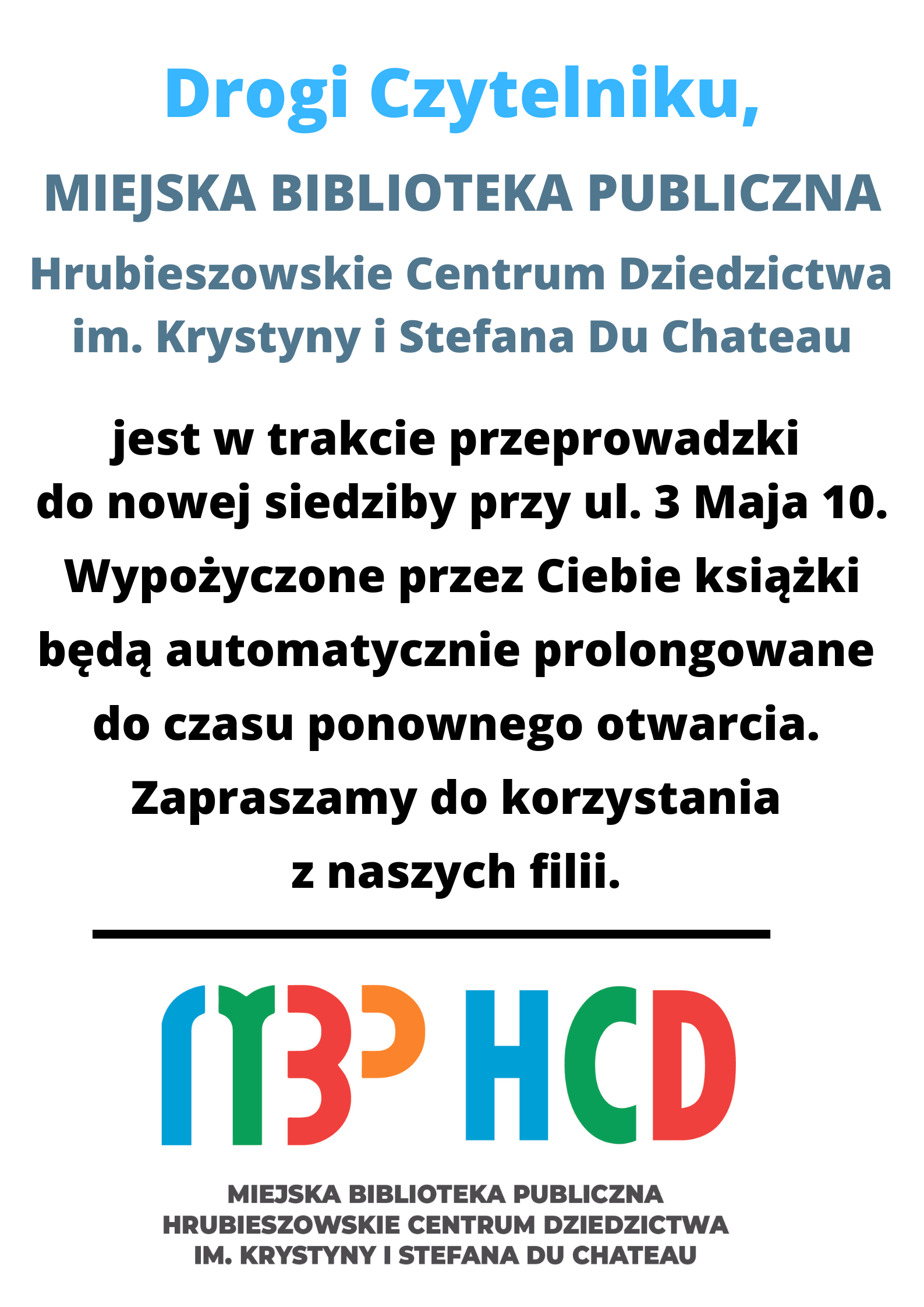 Biblioteka nieczynna z powodu przeprowadzki