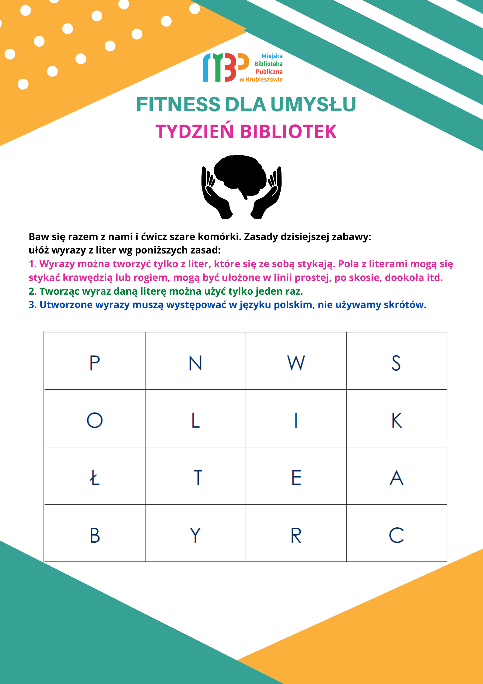 Tydzień Bibliotek 2021 – Fitness dla umysłu
