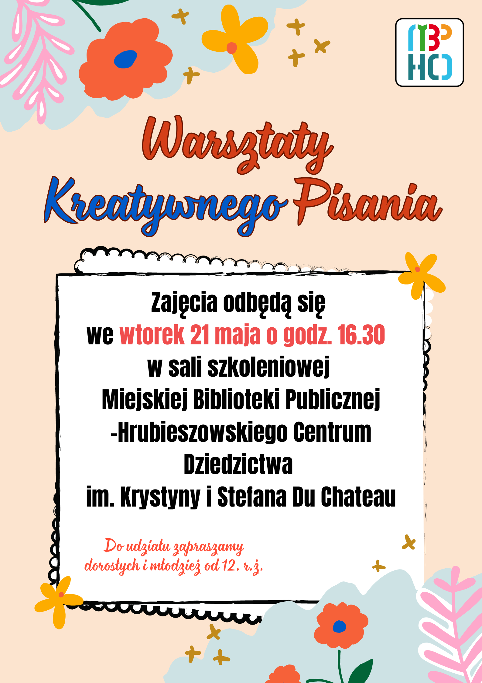 Zapraszamy na Warsztaty Kreatywnego Pisania