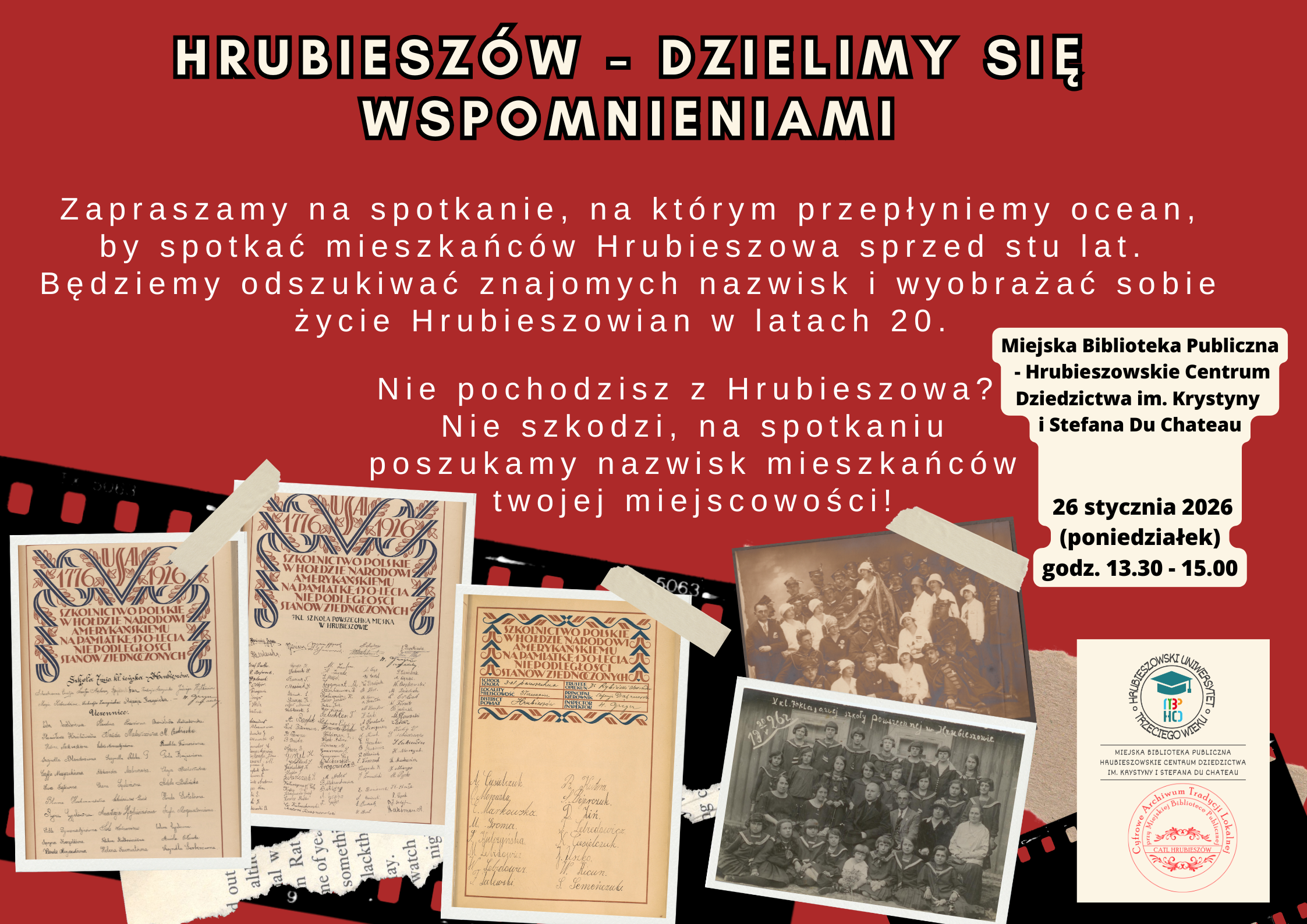 Zapraszamy na styczniowe spotkanie z cyklu „Hrubieszów – dzielimy się wspomnieniami”