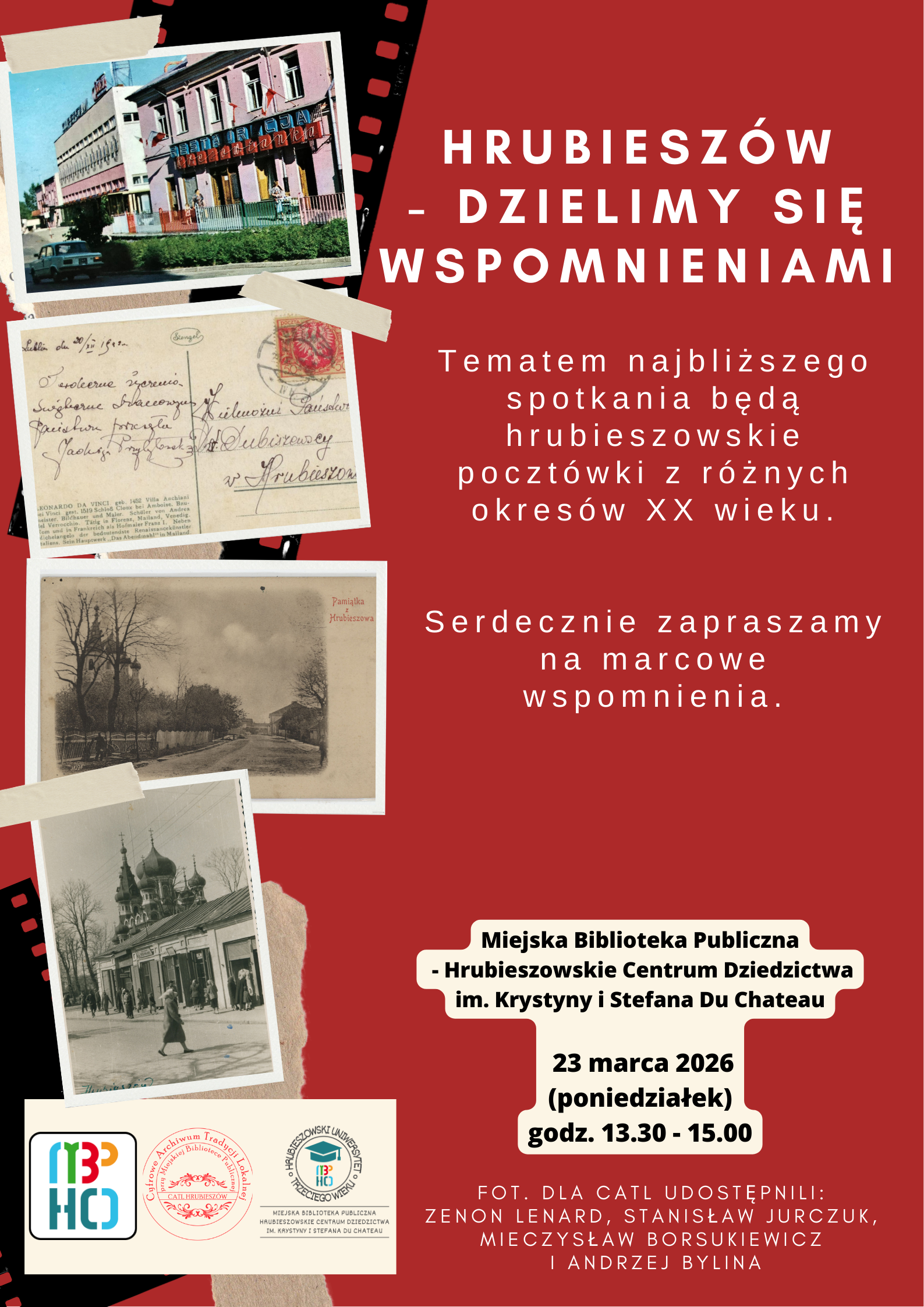 Zapraszamy na marcowe spotkanie „Hrubieszów – dzielimy się wspomnieniami… o hrubieszowskich pocztówkach”