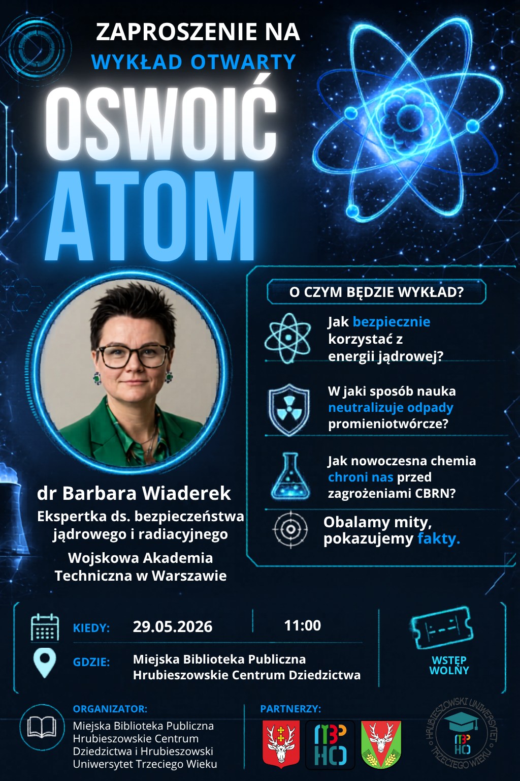 Zapraszamy na wykład otwarty „Oswoić atom”